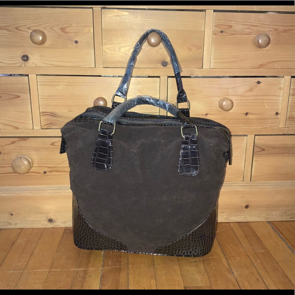 Brown suede tote
